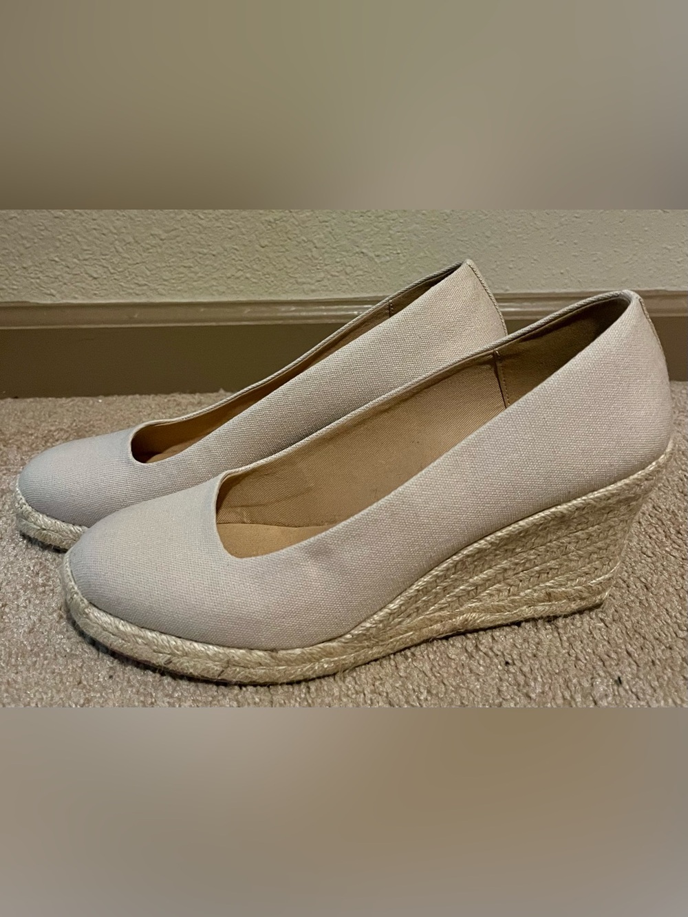 J. Crew Neutral Espadrille Wedge Flats